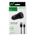 CARGADOR USB P/AUTO 2.1 NOGA+CABLE